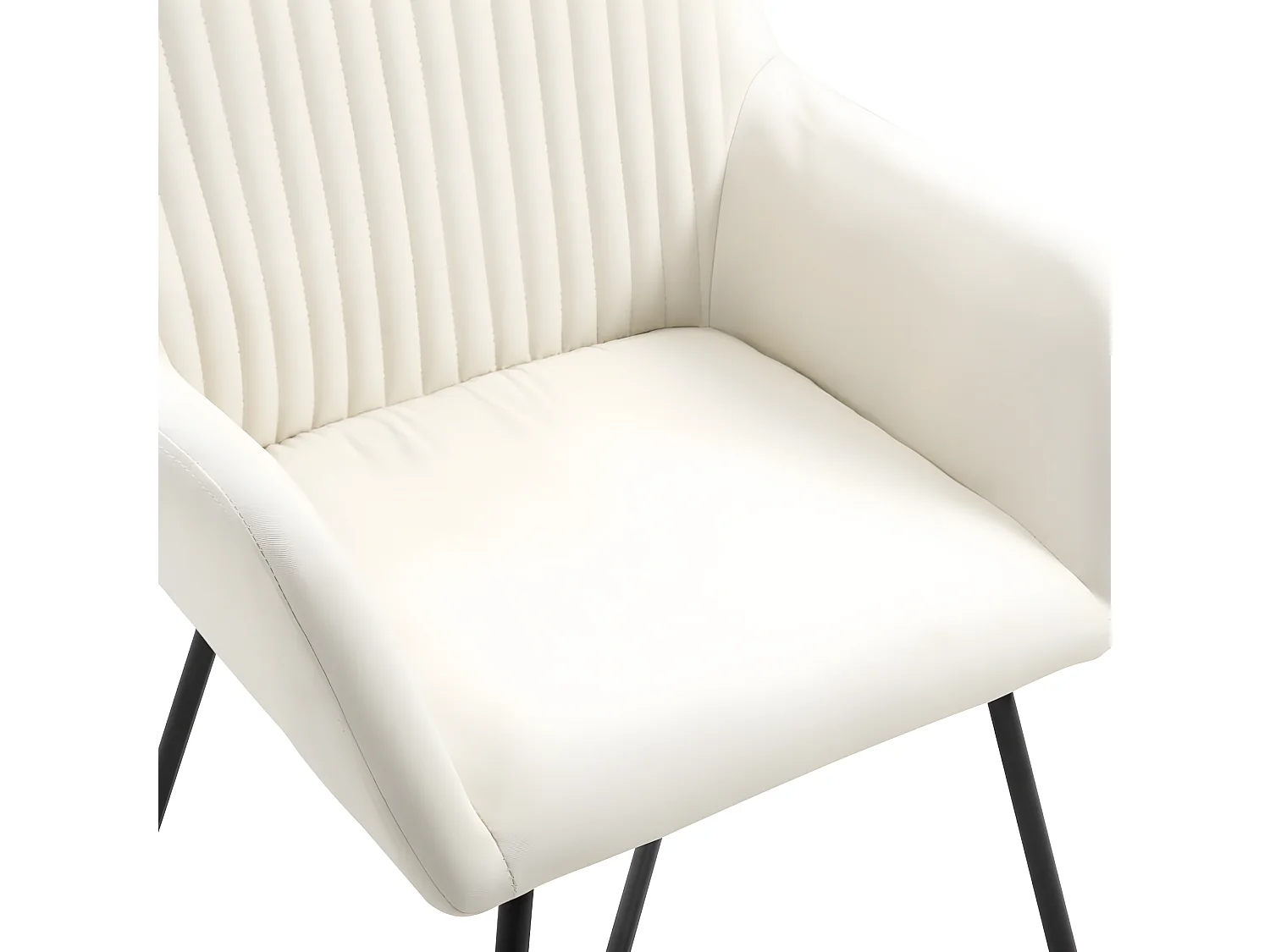 Eetkamerstoelen 6 st stof crèmekleurig