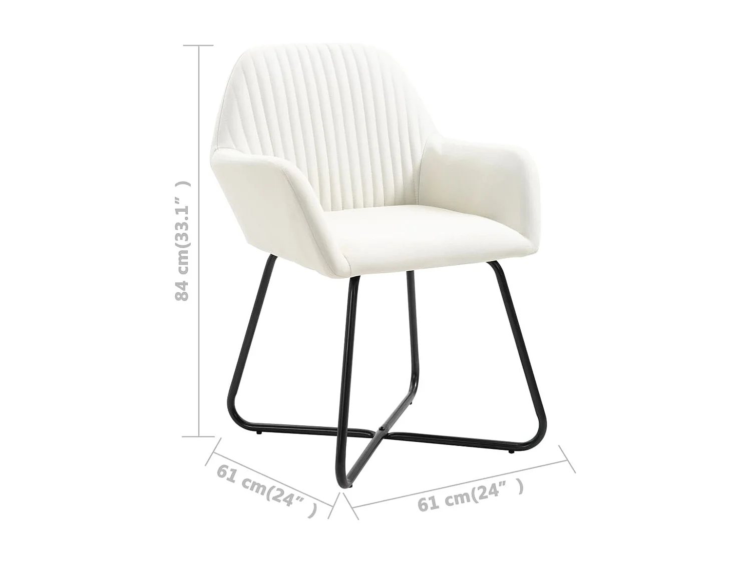 Eetkamerstoelen 6 st stof crèmekleurig