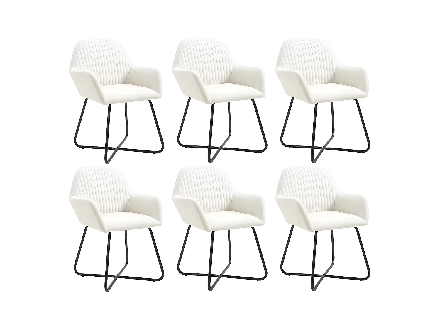 Chaises de salle à manger 6 pcs Crème Tissu 17