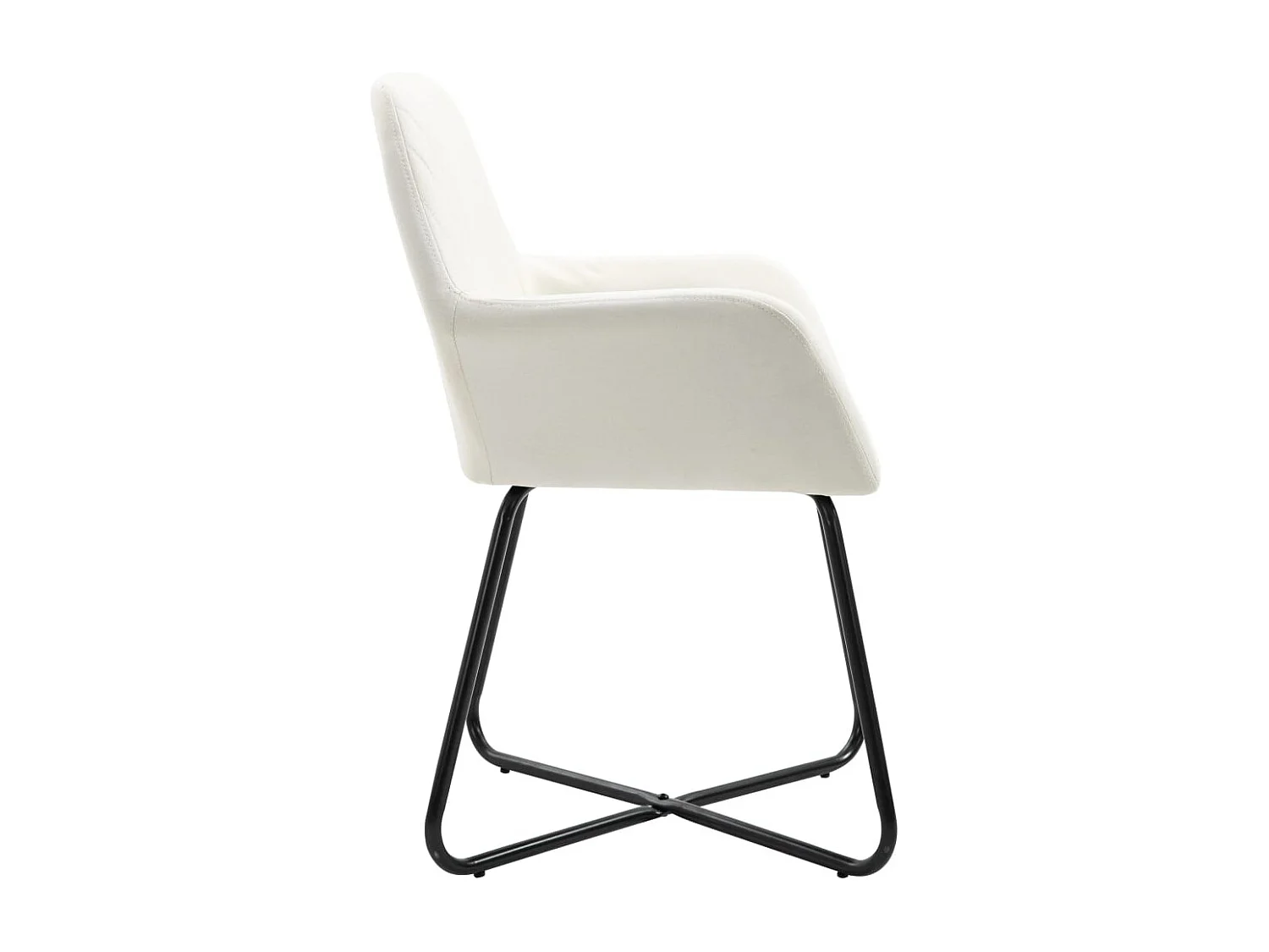 Chaises de salle à manger 6 pcs Crème Tissu 17