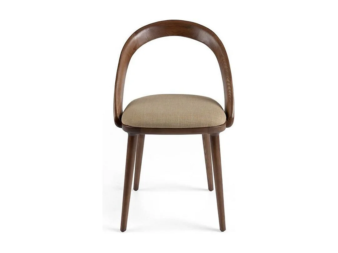 Chaise bois de frêne noyer et simili cuir Lazy - Lot de 2-Couleur DUO 03