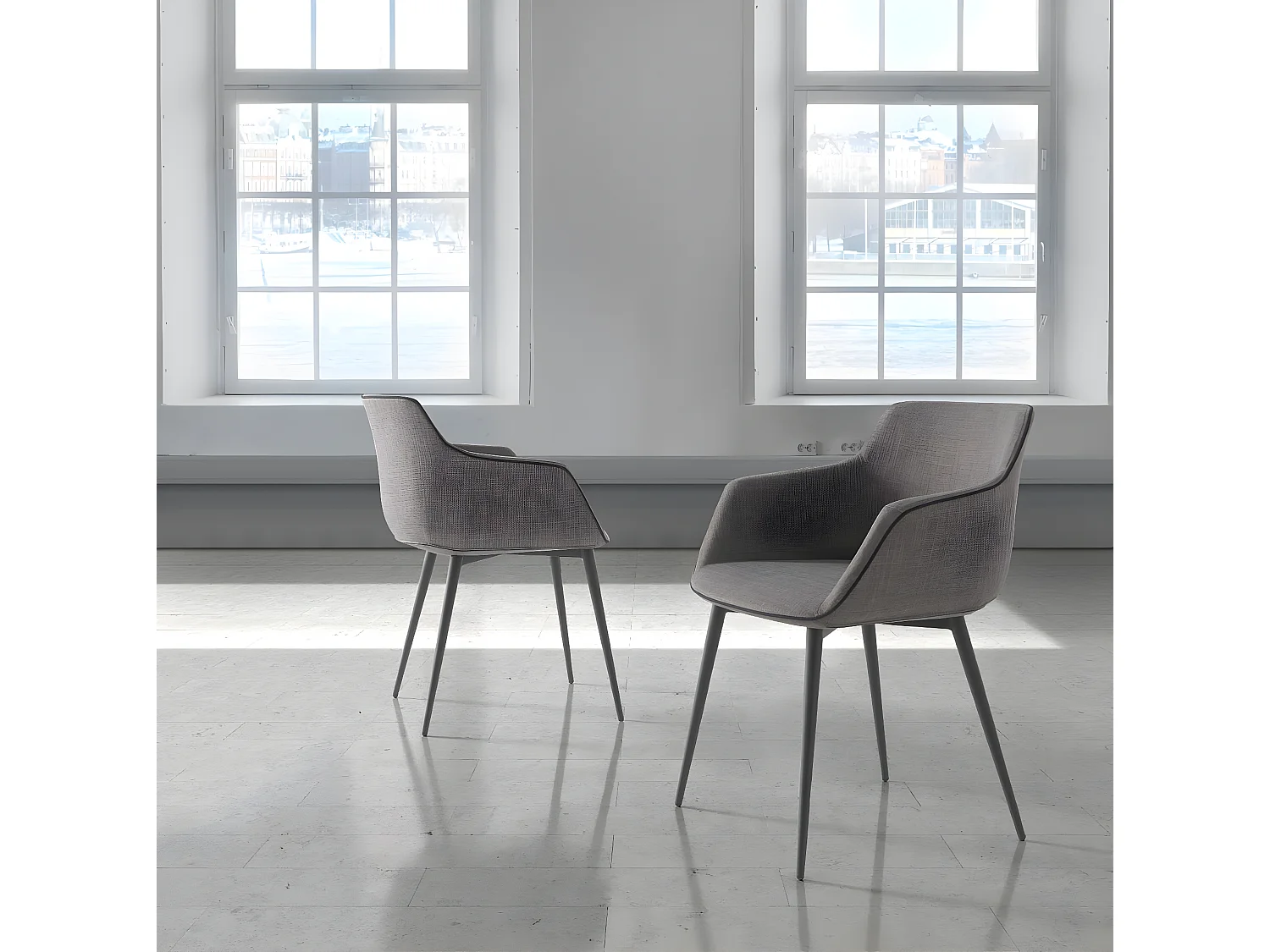 Chaise similicuir et pieds acier Keva-Couleur Aqua 26 Violet