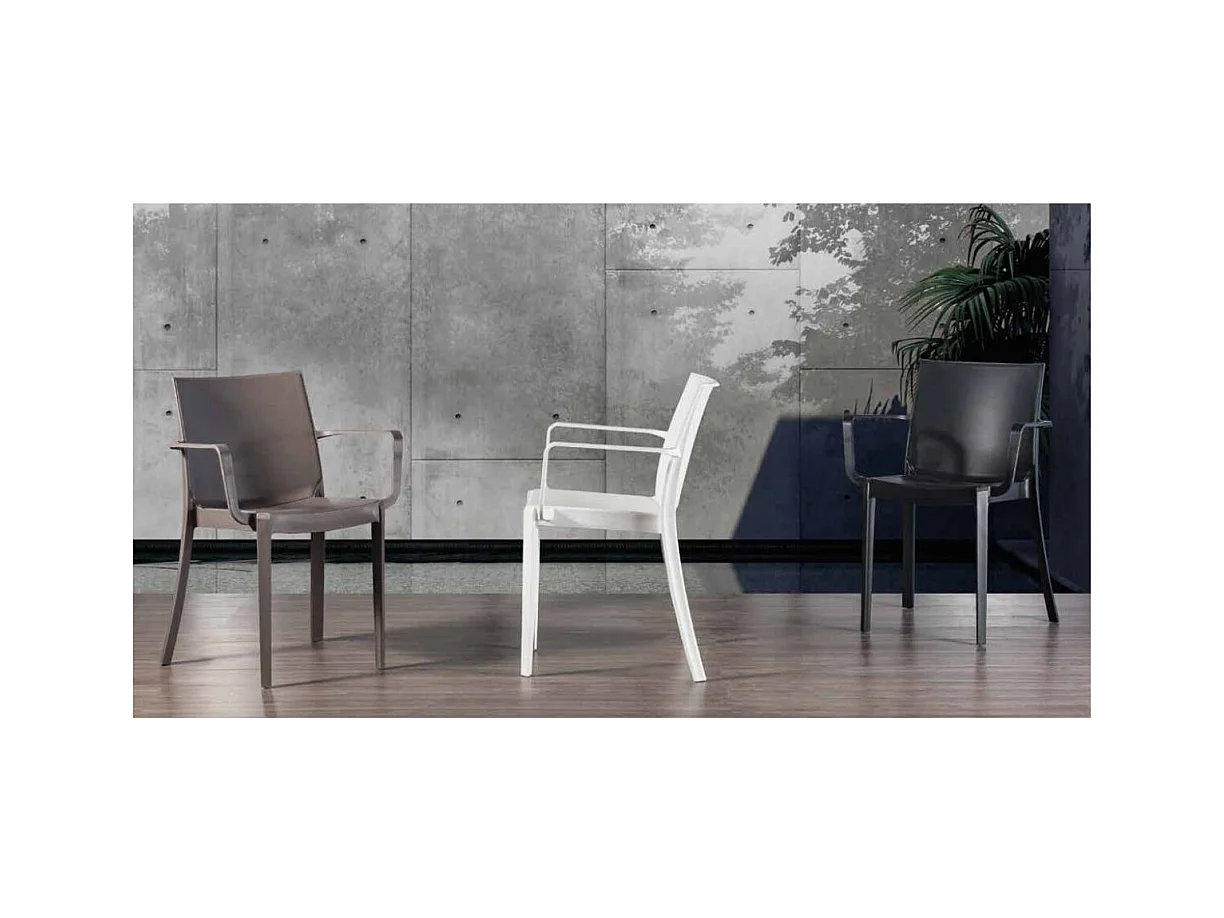 Fauteuil empilable design Lyvia - Lot de 4-Couleur Beige clair