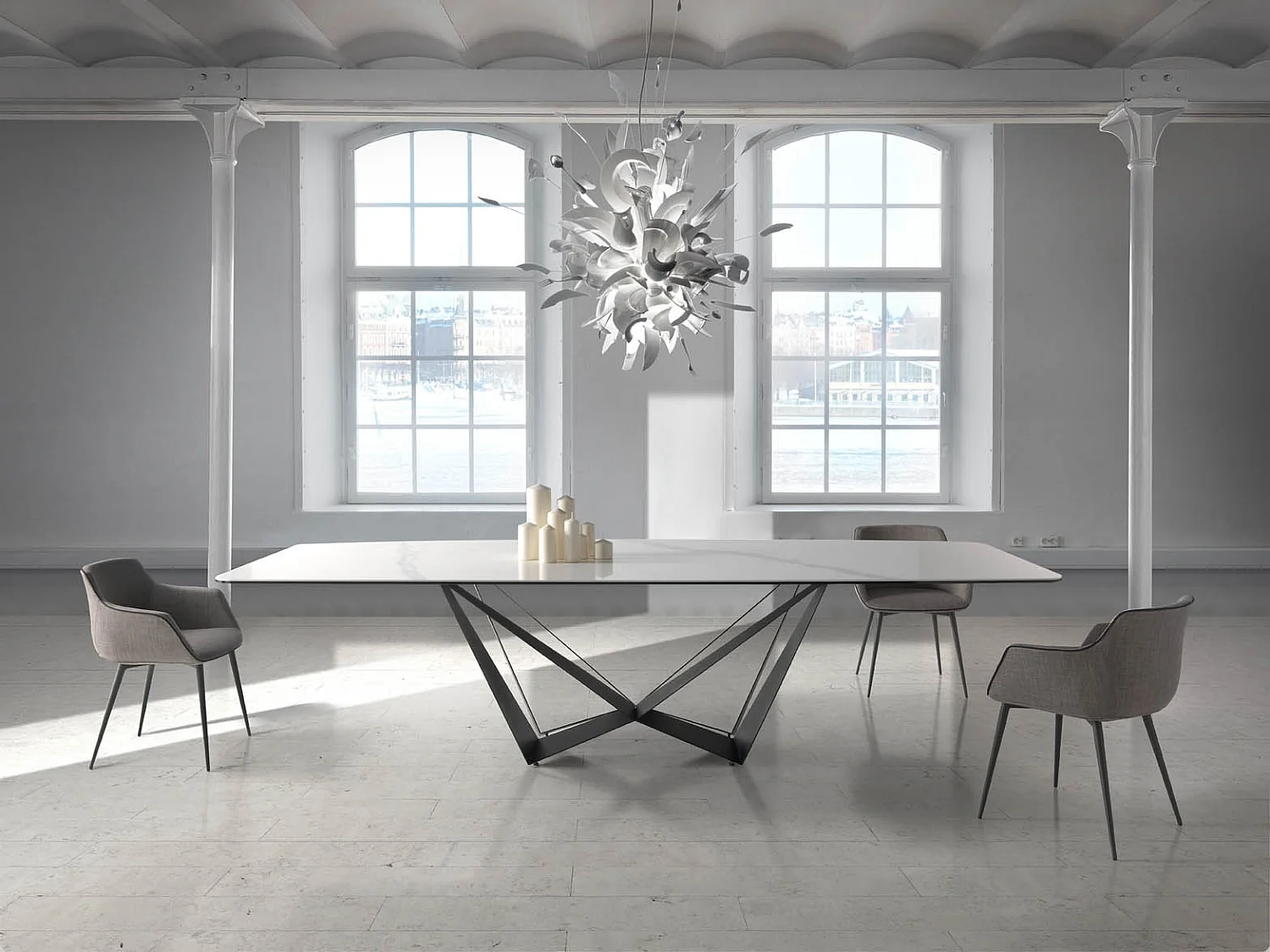 Chaise similicuir et pieds acier Keva-Couleur Aqua 20 Marron