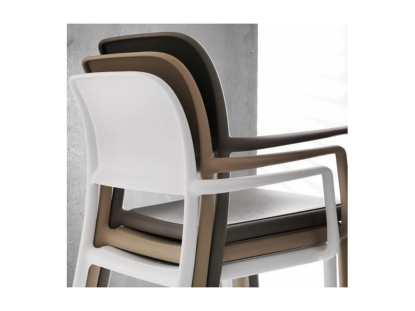 Fauteuil empilable design Lyvia - Lot de 4-Couleur Blanc