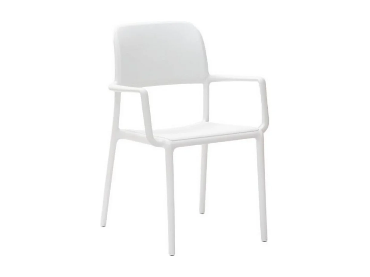Fauteuil empilable design Lyvia - Lot de 4-Couleur Blanc