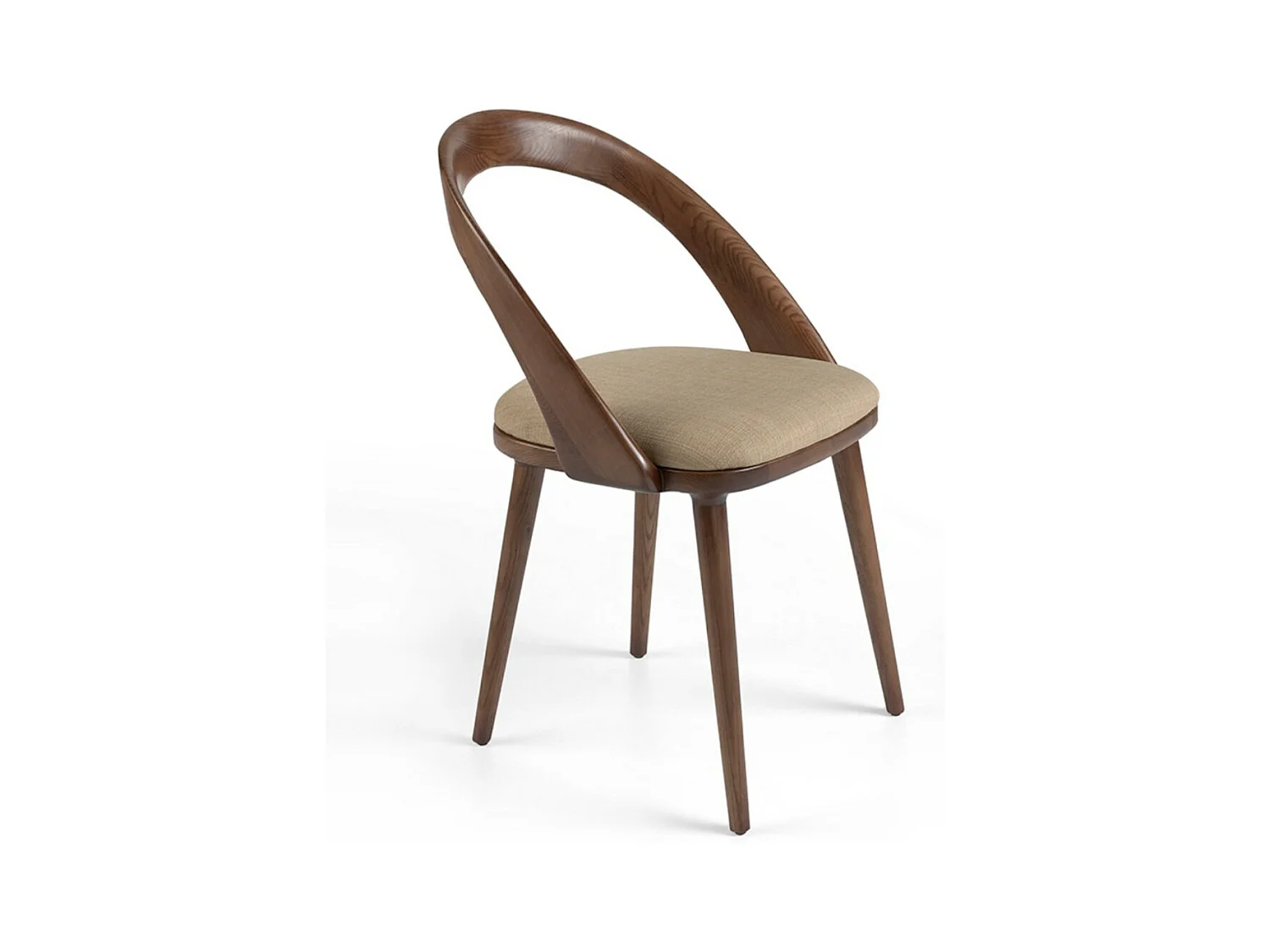 Chaise bois de frêne noyer et simili cuir Lazy - Lot de 2-Couleur MIRAGE 63