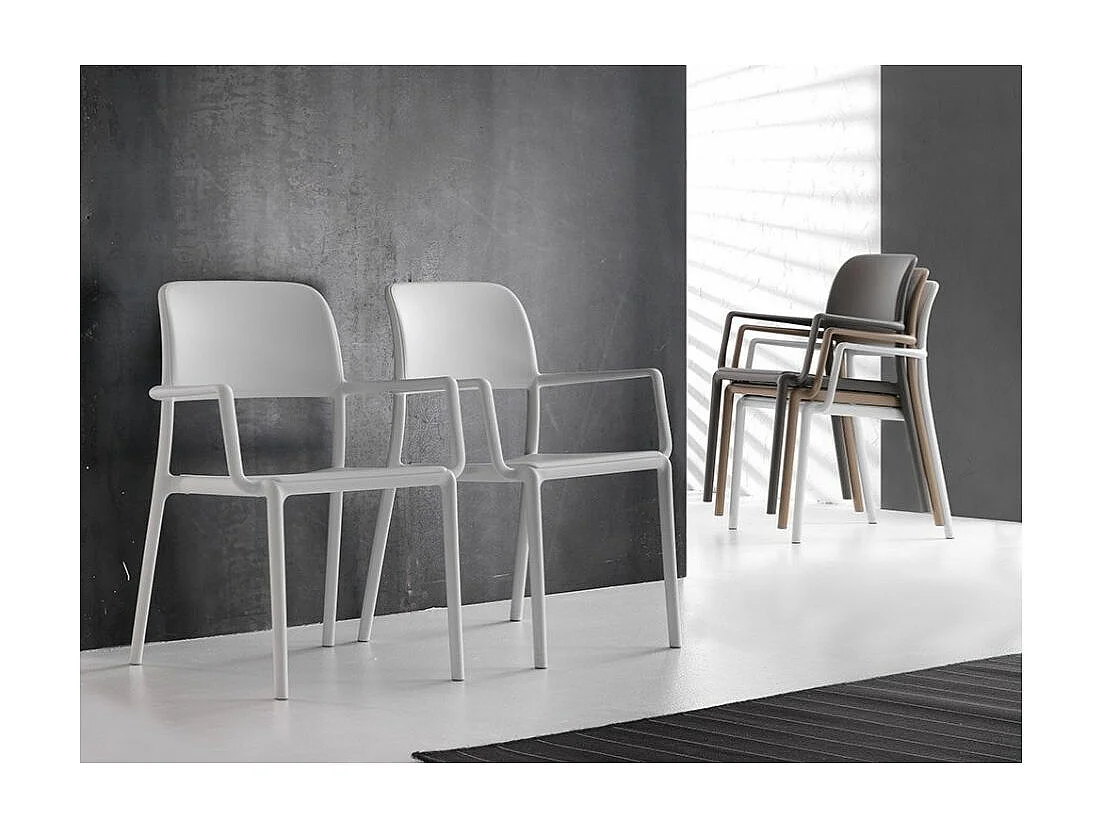 Fauteuil empilable design Lyvia - Lot de 4-Couleur Bleu ciel