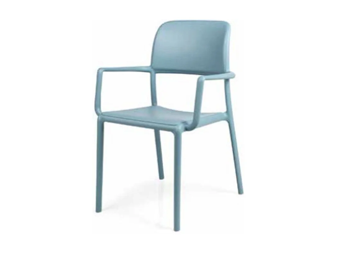 Fauteuil empilable design Lyvia - Lot de 4-Couleur Bleu ciel