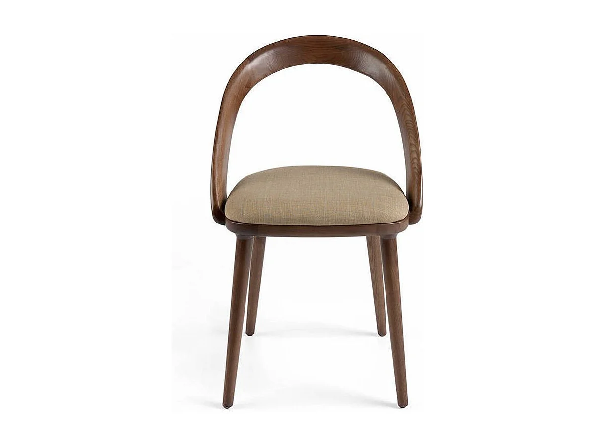 Chaise bois de frêne noyer et simili cuir Lazy - Lot de 2-Couleur DUO 04