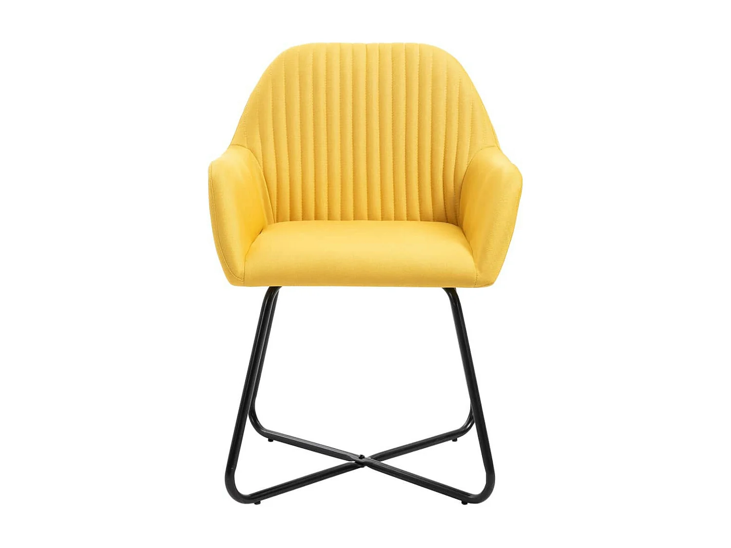 Chaises de salle à manger 6 pcs Jaune Tissu 4