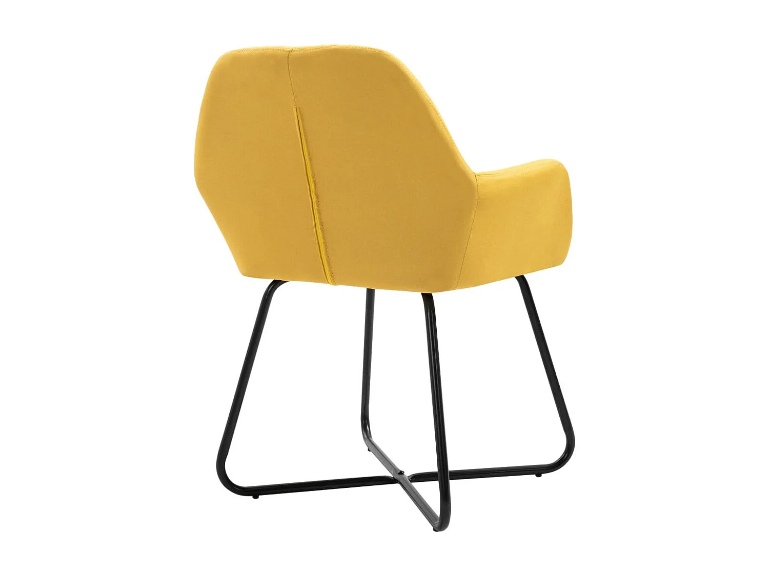 Chaises de salle à manger 6 pcs Jaune Tissu 4