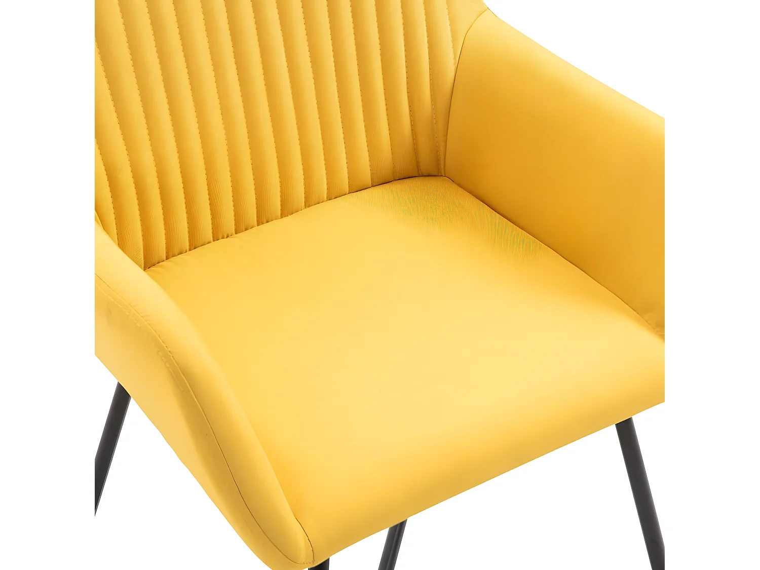 Chaises de salle à manger 6 pcs Jaune Tissu 4