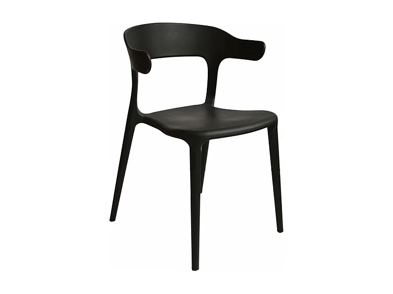 Chaise moderne polypropylène Kara - Lot de 4-Couleur Noir