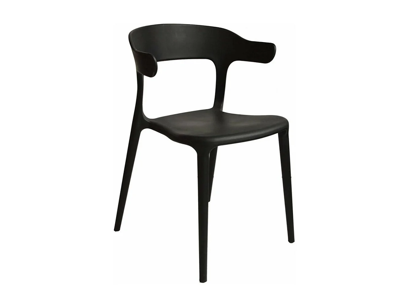 Chaise moderne polypropylène Kara - Lot de 4-Couleur Noir