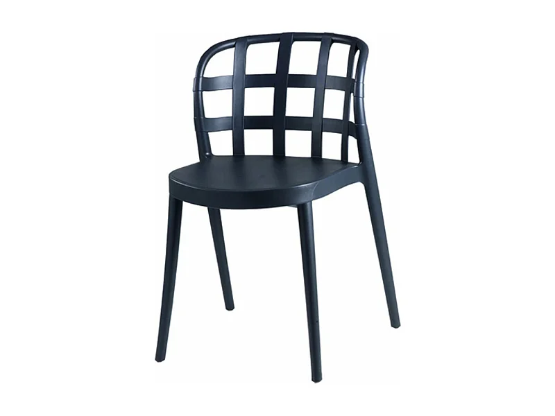 Chaise polypropylène Kelina - Élégance polyvalente intérieur et éxtérieur-Couleur Noir