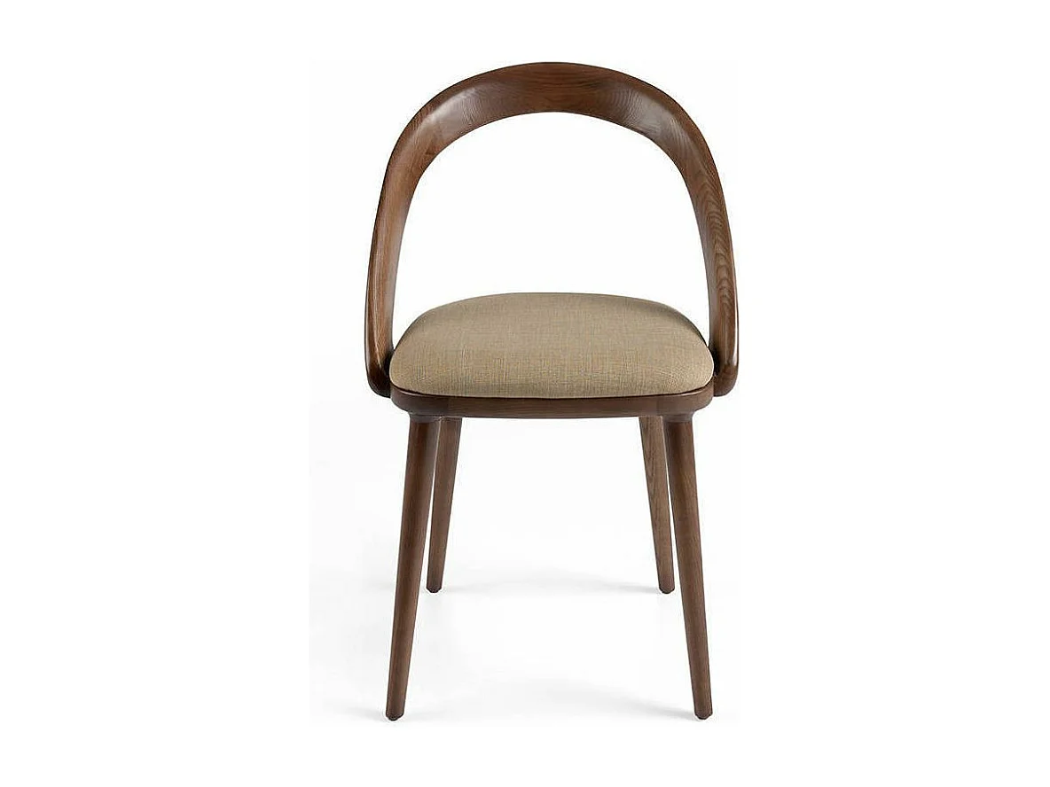 Chaise bois de frêne noyer et simili cuir Lazy - Lot de 2-Couleur DUO 14