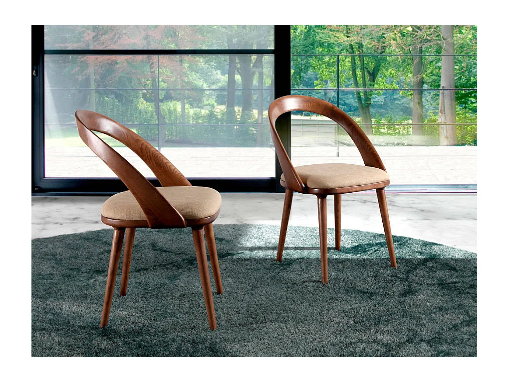 Luie stoel van essenhout en kunstleer - Set van 2-Kleur MIRAGE 45