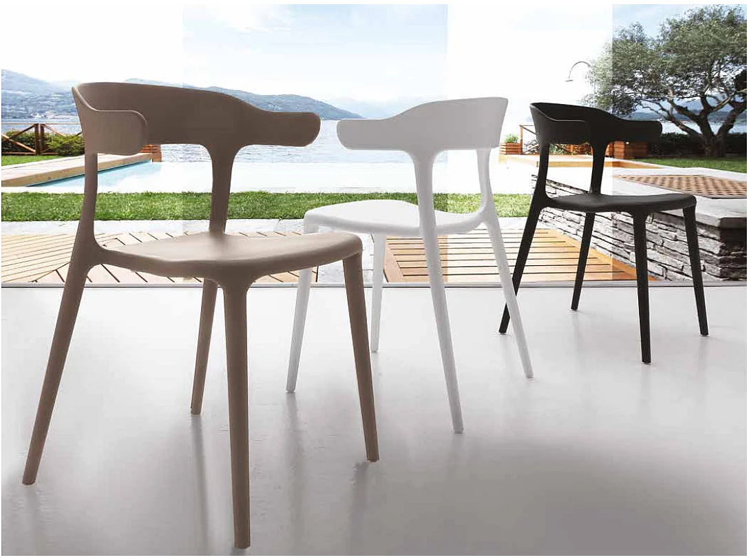 Chaise moderne polypropylène Kara - Lot de 4-Couleur Blanc