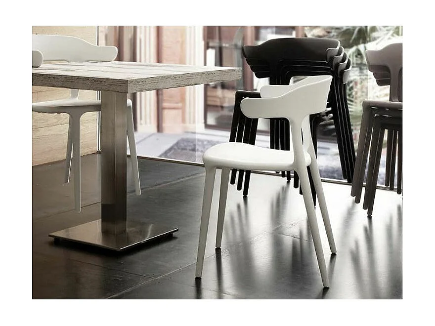 Chaise moderne polypropylène Kara - Lot de 4-Couleur Blanc