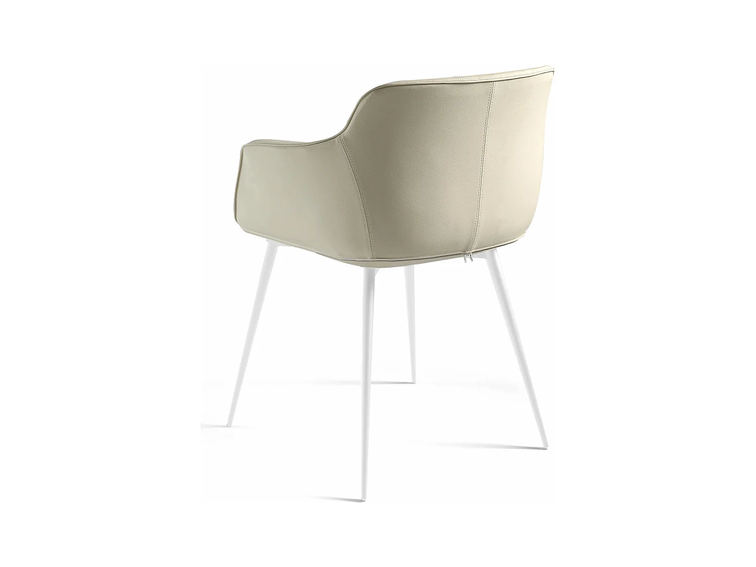 Chaise similicuir et pieds acier Keva-Couleur Aqua 18 Taupe foncé