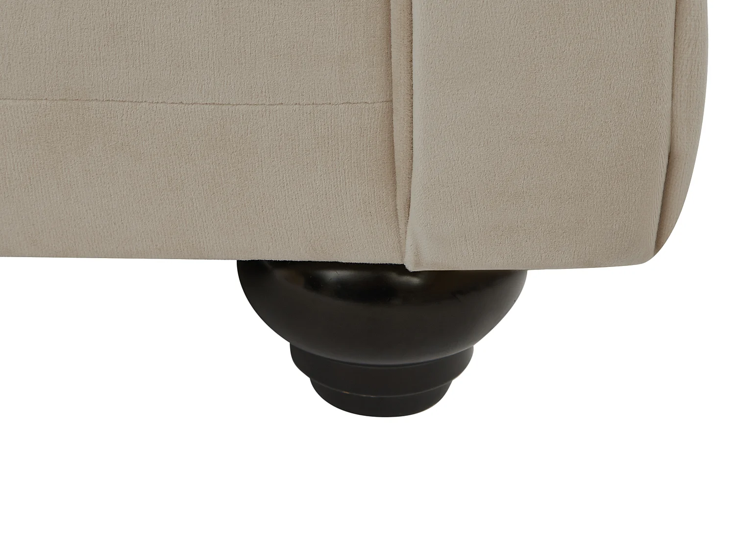 Canapé 3 places, 2 places et fauteuil en velours beige CHESTERFIELD