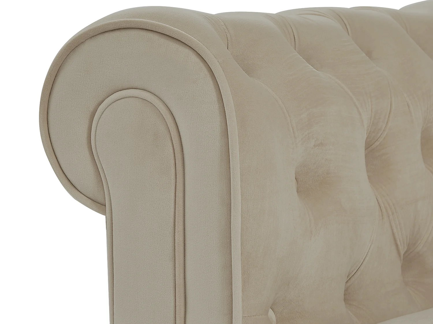 Divano 3 posti, 2 posti e poltrona in Velluto Beige  - CHESTERFIELD
