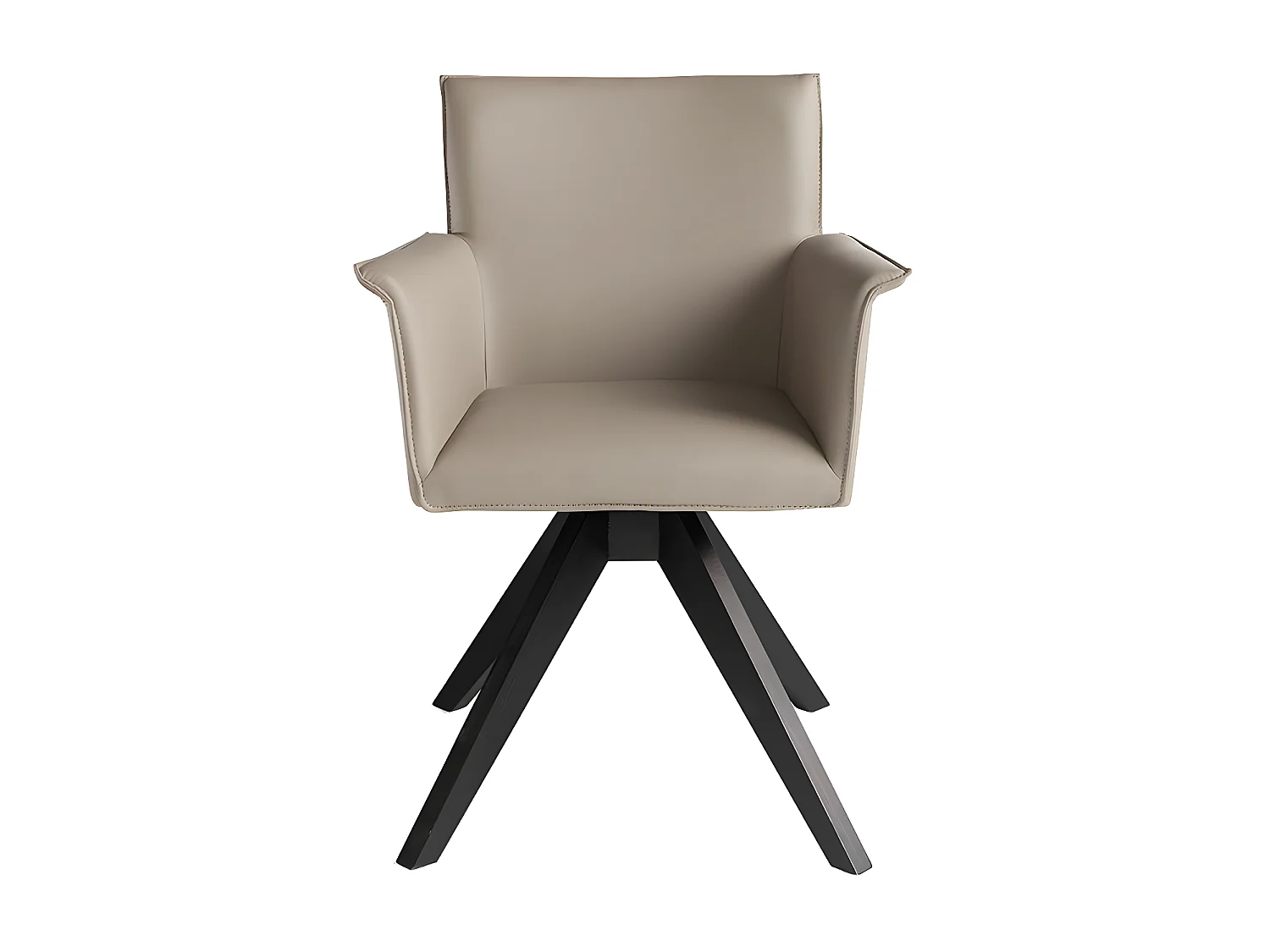 Chaise pivotante cuir et bois de frêne Lauri-Couleur MIRAGE 45