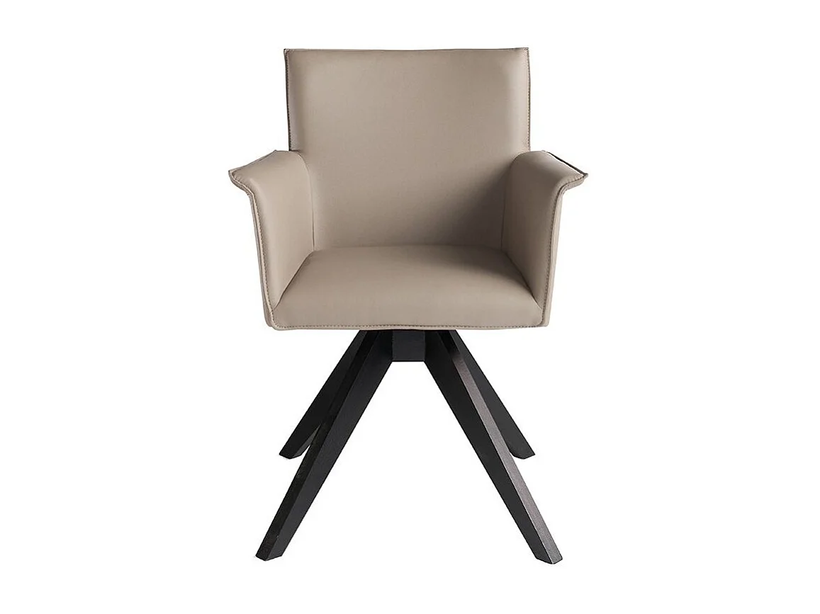 Chaise pivotante cuir et bois de frêne Lauri-Couleur MIRAGE 05