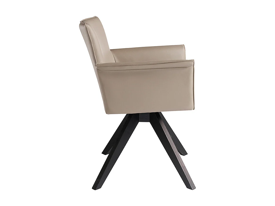 Chaise pivotante cuir et bois de frêne Lauri-Couleur MIRAGE 55