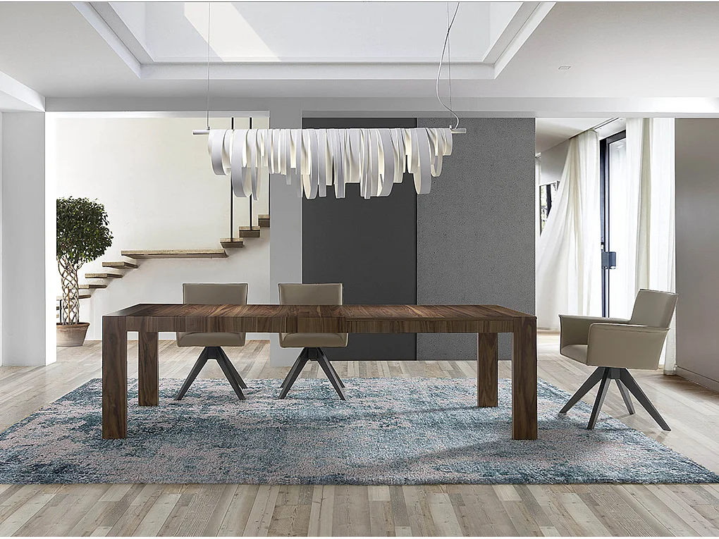 Chaise pivotante cuir et bois de frêne Lauri-Couleur MIRAGE 55