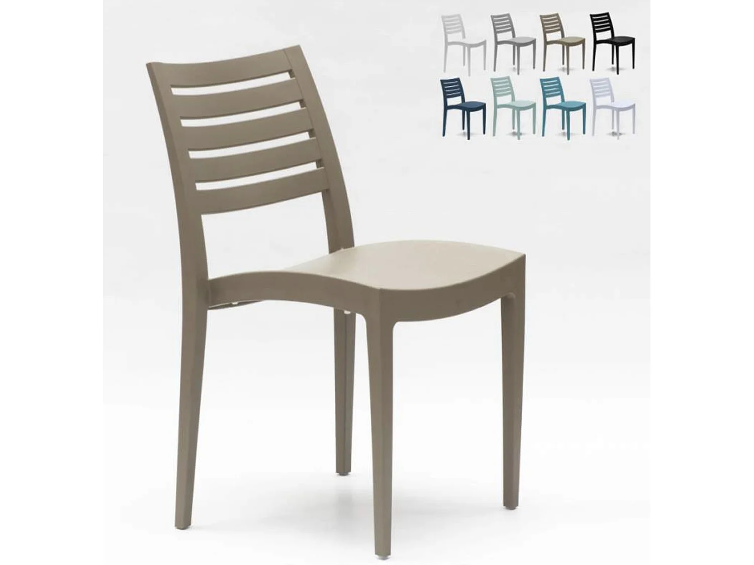 Chaise empilable polypropylène Raykan-Couleur Blanc