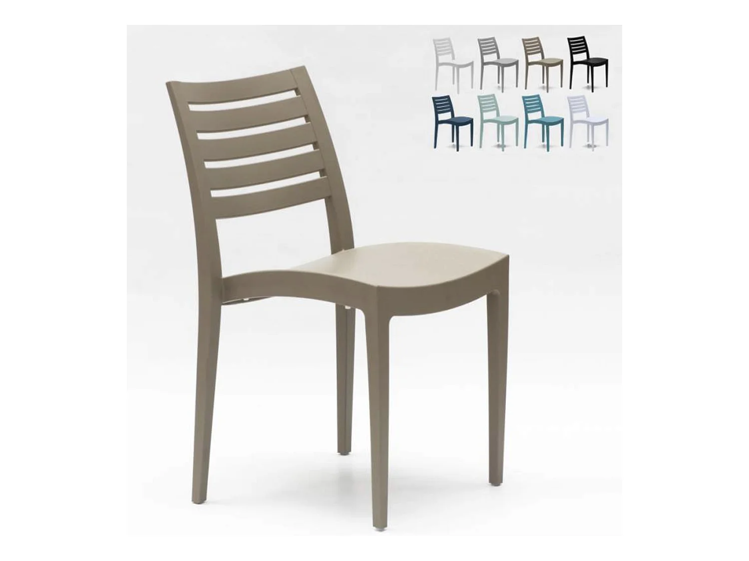 Chaise empilable polypropylène Raykan-Couleur Bleu canard