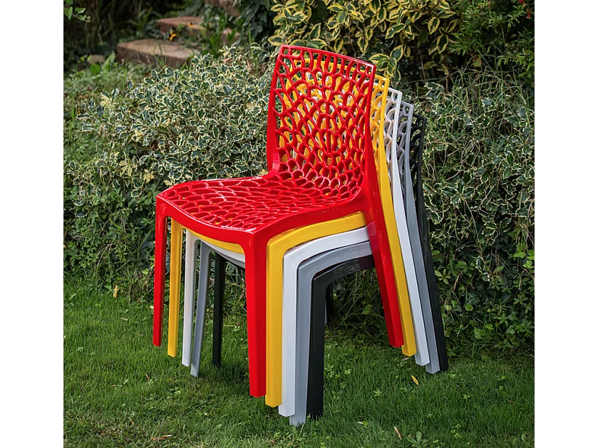 Silla apilable moderna Jardina-Gris