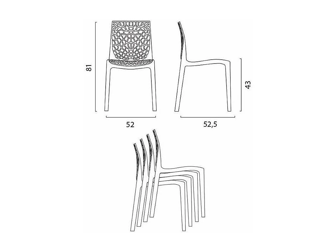 Chaise empilable moderne Jardina-Couleur Blanc