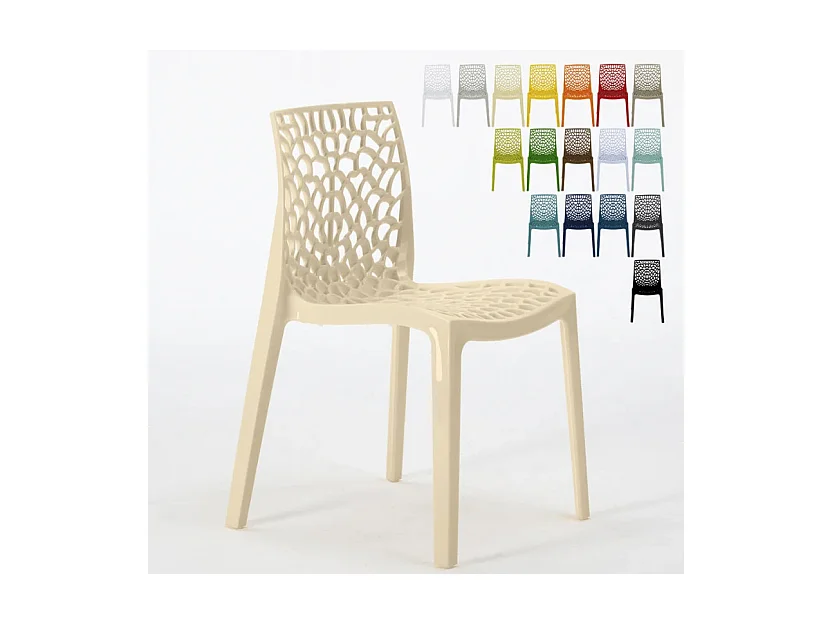 Chaise empilable moderne Jardina-Couleur Beige clair