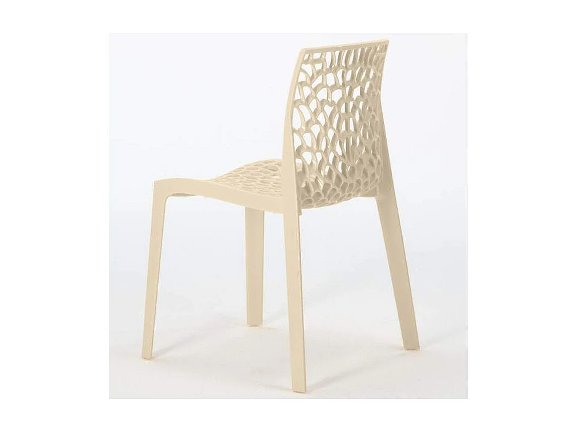 Chaise empilable moderne Jardina-Couleur Vert olive