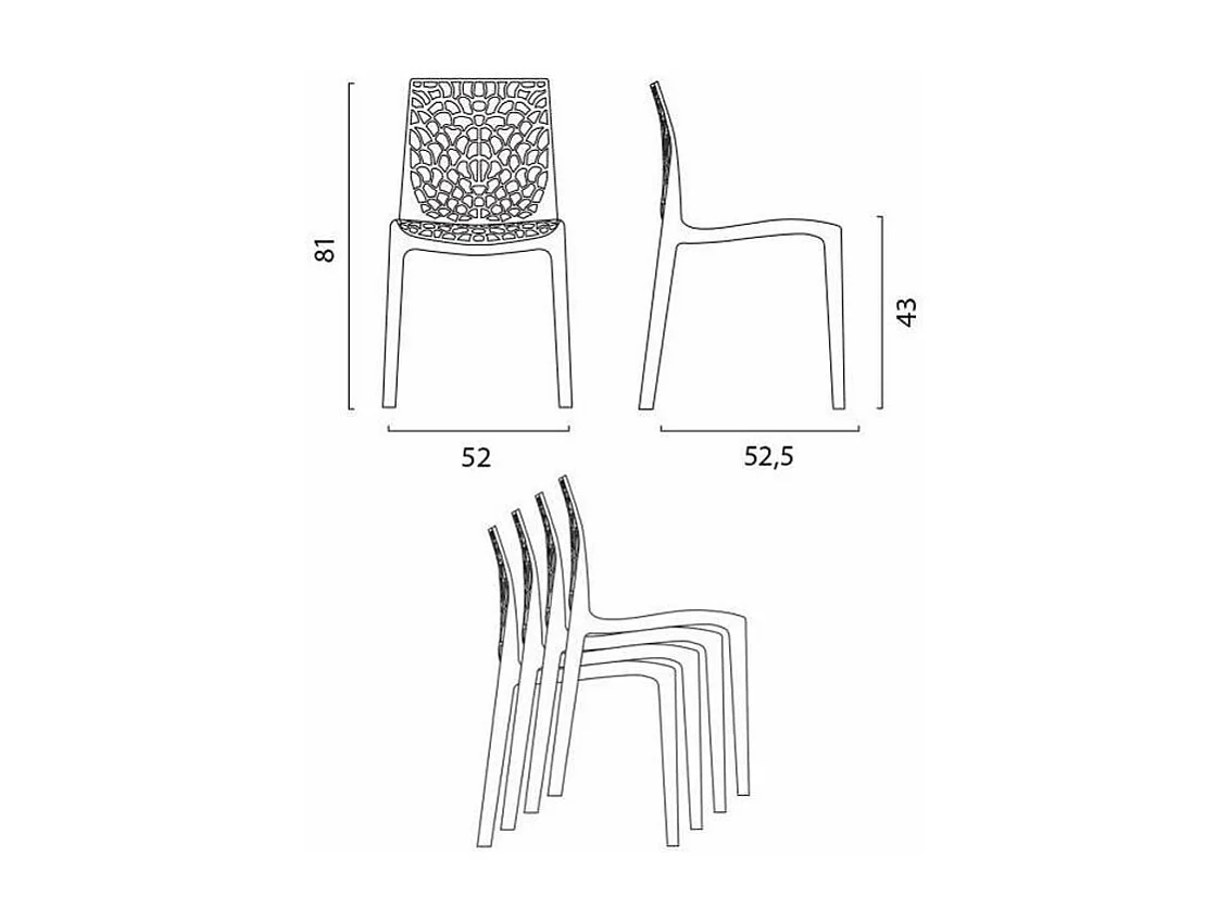 Moderne stapelstoel Jardina-Kleur Rood
