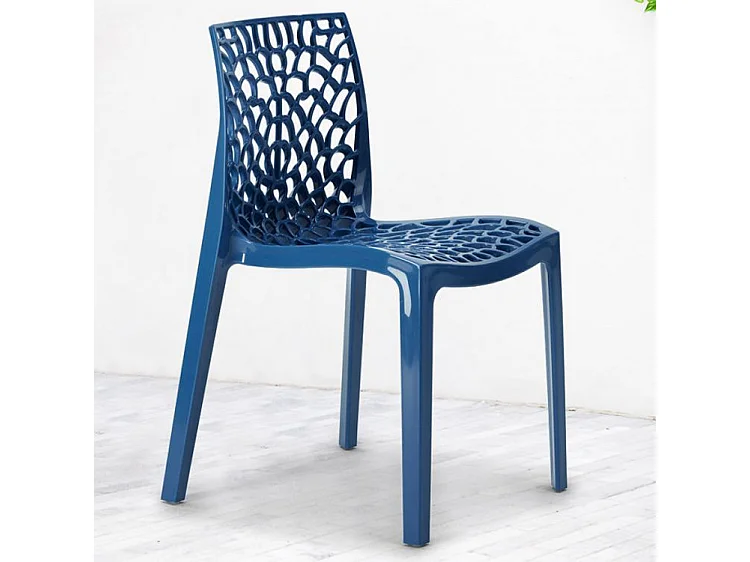 Chaise empilable moderne Jardina-Couleur Rouge