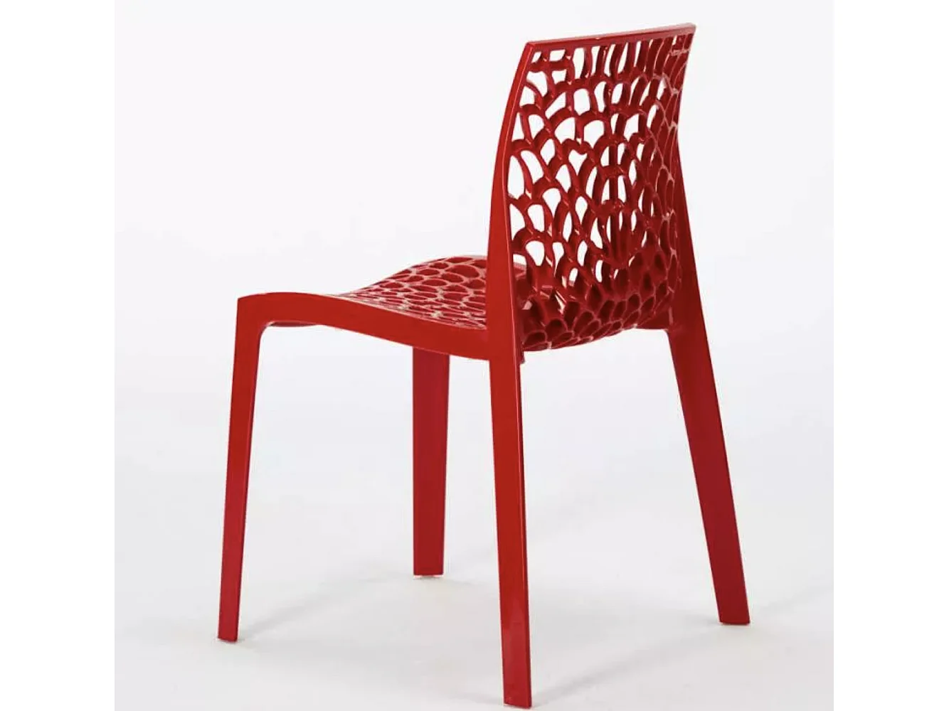 Silla apilable moderna Jardina-Rojo