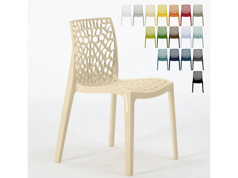 Chaise empilable moderne Jardina-Couleur Noir