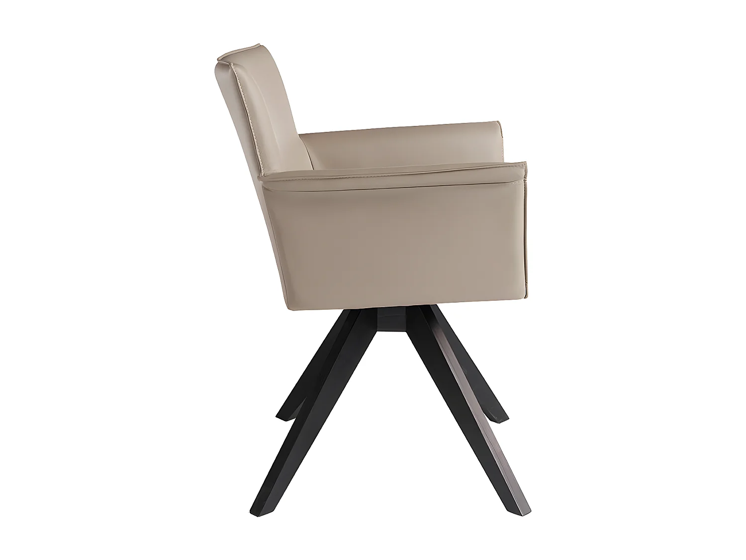 Chaise pivotante cuir et bois de frêne Lauri-Couleur MIRAGE 63