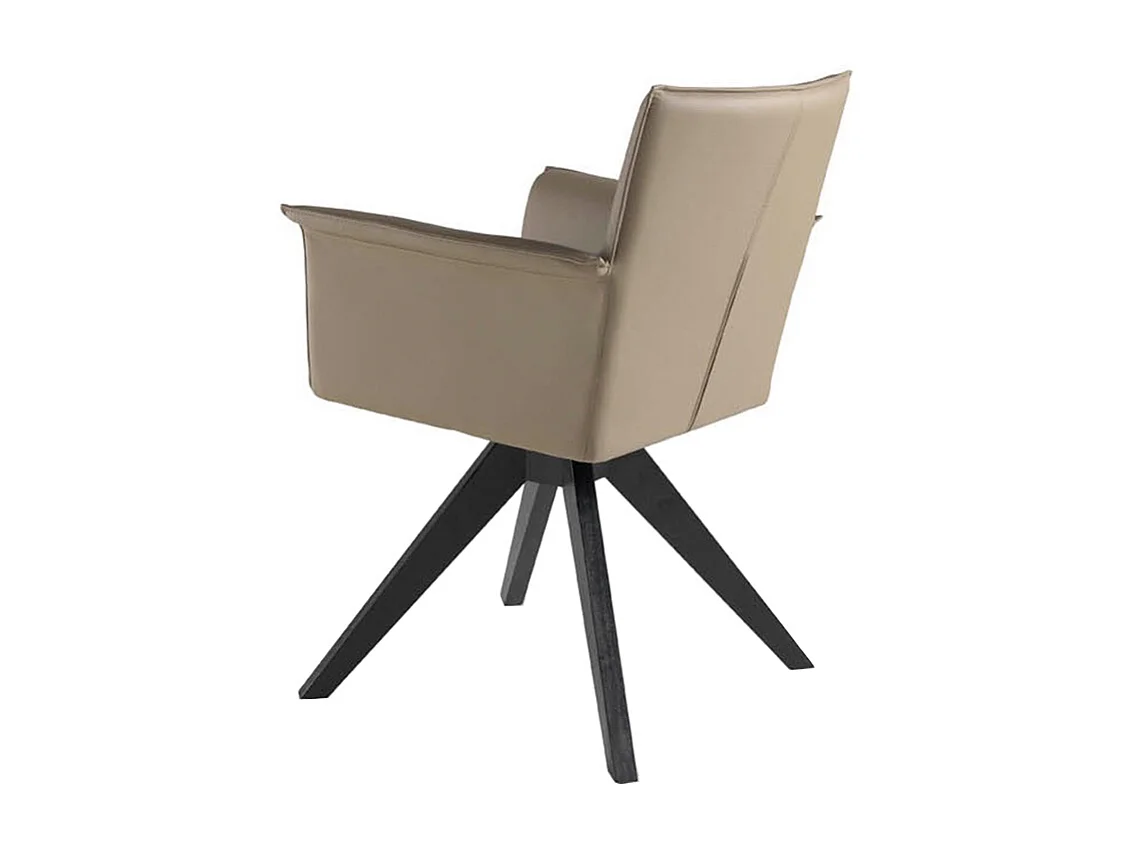 Chaise pivotante cuir et bois de frêne Lauri-Couleur MIRAGE 36