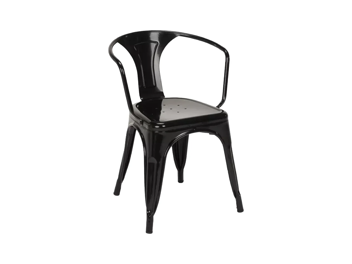 Industriële stoel met glanzend stalen armleuningen Kusta-Kleur Lichtblauw