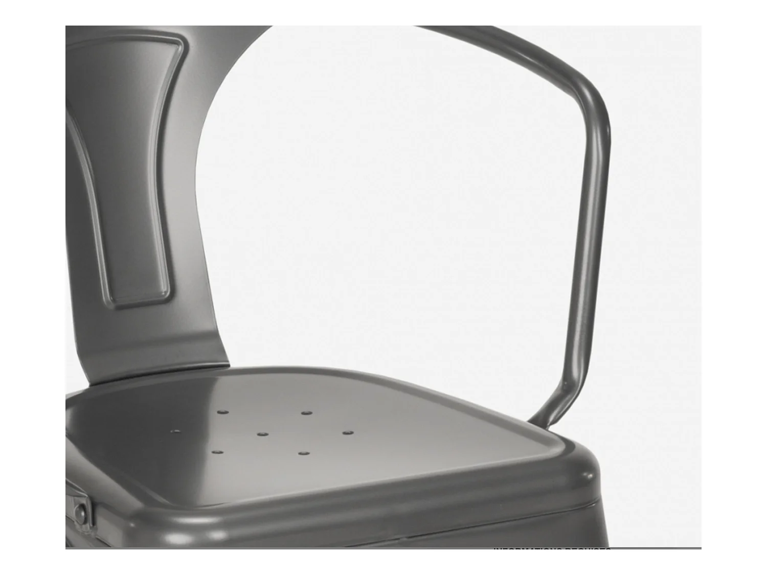 Industriële stoel met glanzend stalen armleuningen Kusta-Kleur Donkergrijs