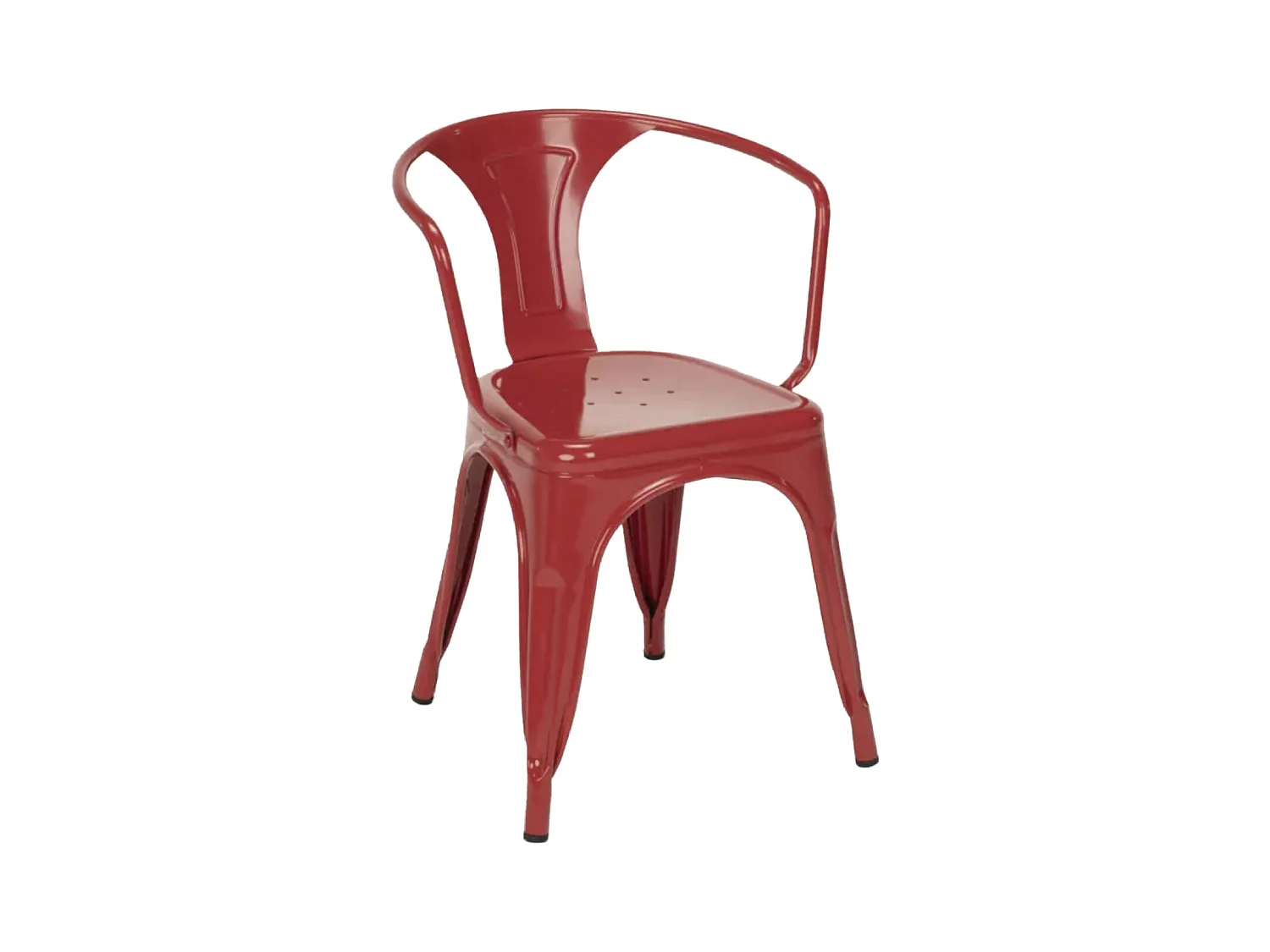 Industriële stoel met glanzend stalen armleuningen Kusta-Kleur Donkergrijs