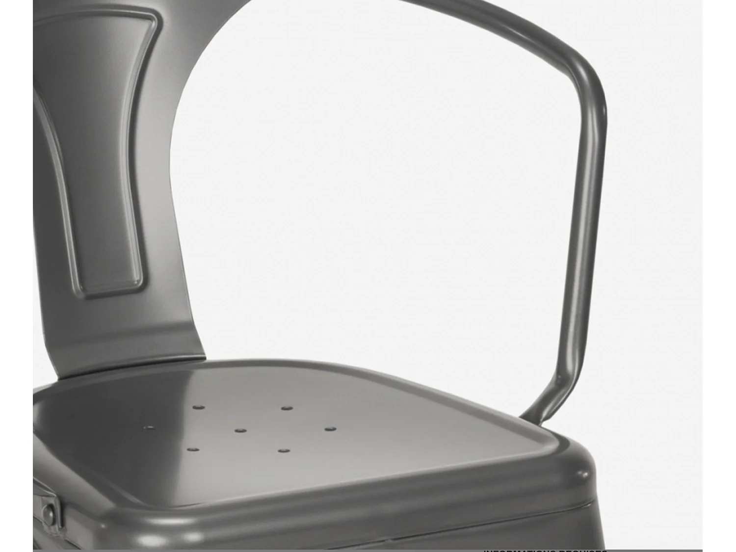 Chaise industrielle avec accoudoirs acier brillant Kuista-Couleur Gris foncé