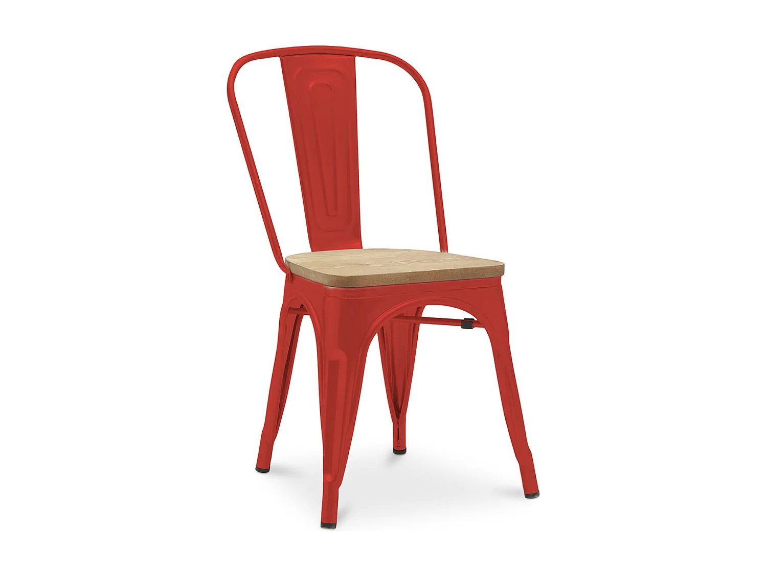 Silla industrial Kontoir marrón con asiento de pino macizo claro-Color Azul claro