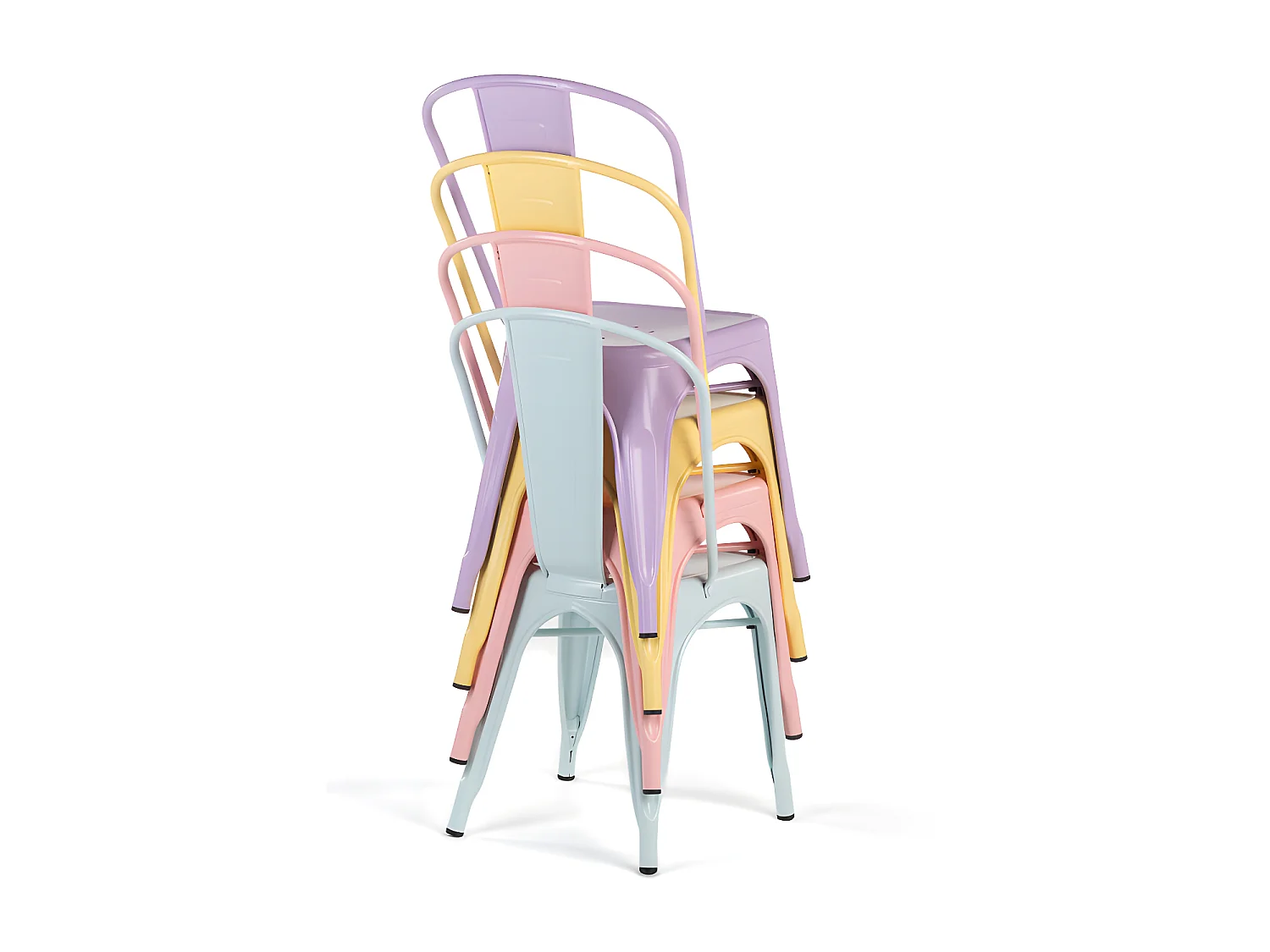 Chaise industrielle avec accoudoirs acier brillant et assise en bois massif naturel Reko-Couleur Doré