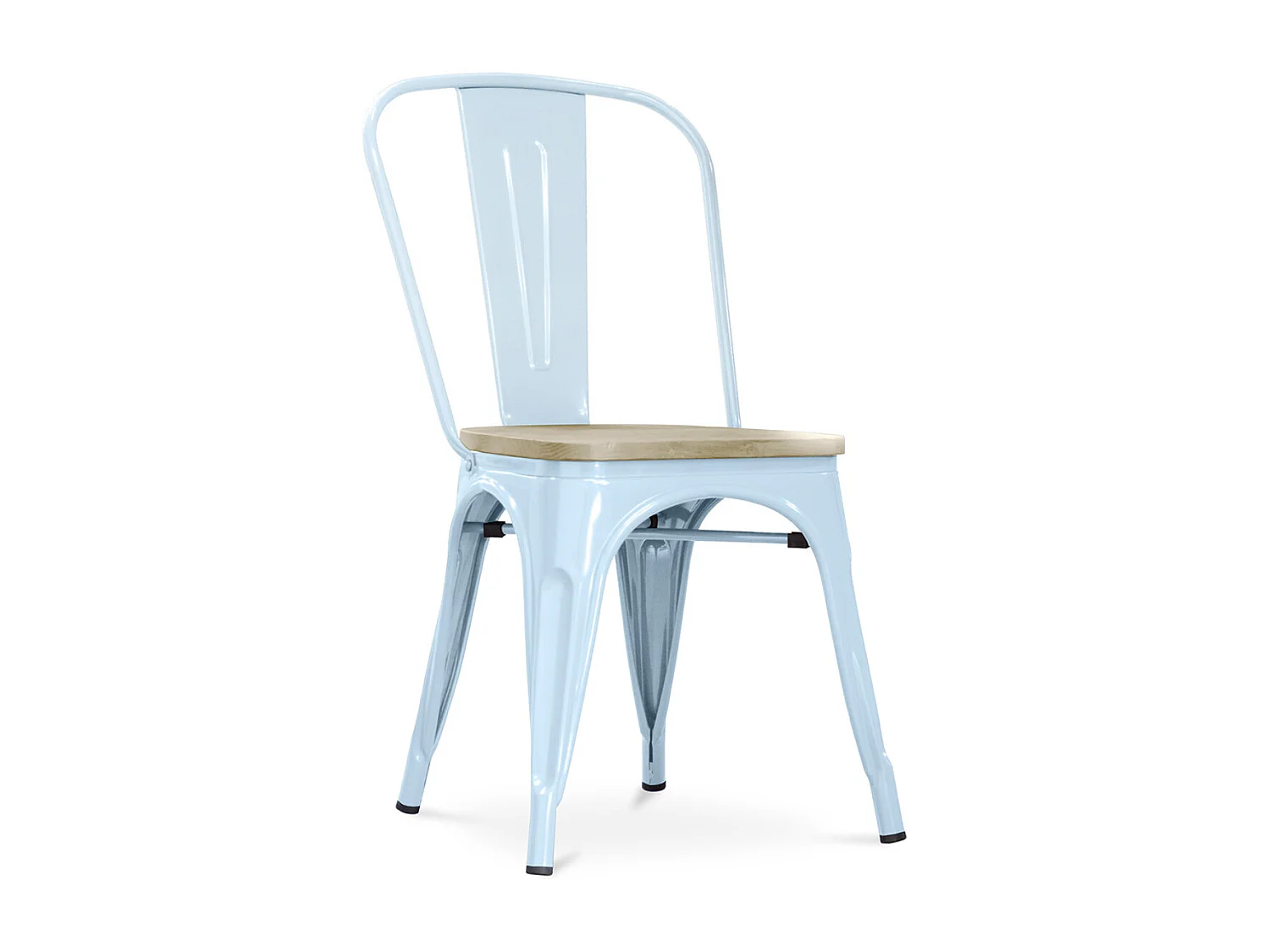 Silla industrial Kontoir marrón con asiento de pino macizo claro-Color Rojo